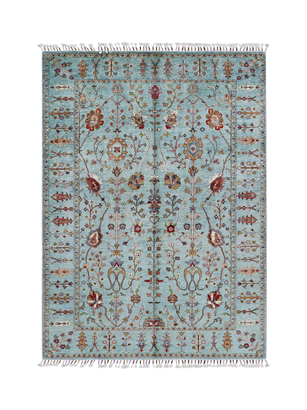 Gooch Luxury Sultani Palace Hand Knotted Pure Wool Rug, Aqua