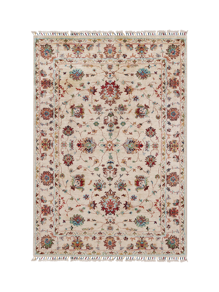 Gooch Luxury Sultani Regal Hand Knotted Pure Wool Rug, Ivory
