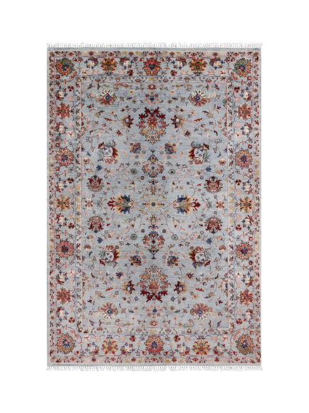 Gooch Luxury Sultani Regal Hand Knotted Pure Wool Rug, Grey
