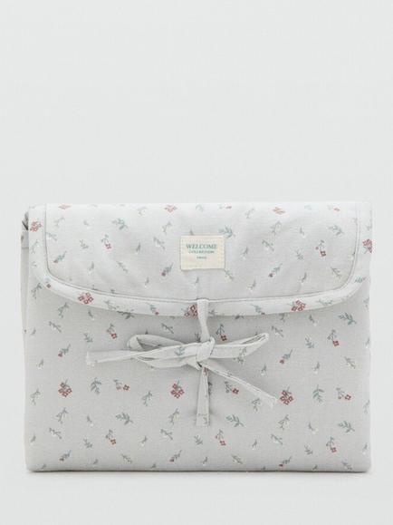 Mango Baby Floral Changing Mat, Grey, Grey