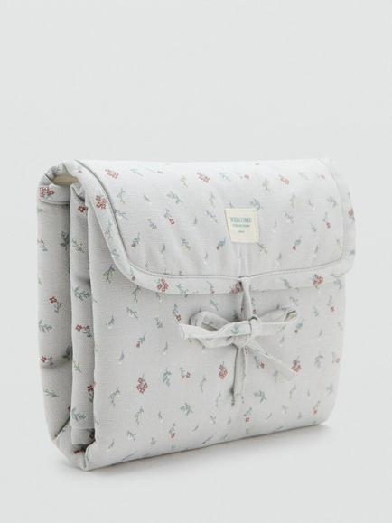 Mango Baby Floral Changing Mat, Grey - view 2, Grey