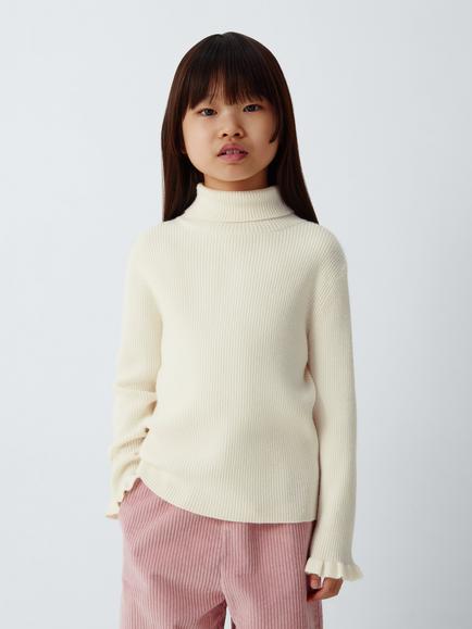John Lewis Kids' Roll Neck Jumper, Cream, Cream