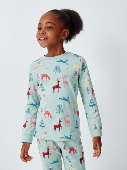 John Lewis Kids' Reindeer Pyjamas, Multi, Multi