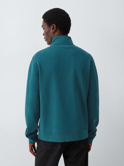 Kin Cotton Rich Clean Zip Through Top, Reflecting Pond - view 2, Reflecting Pond