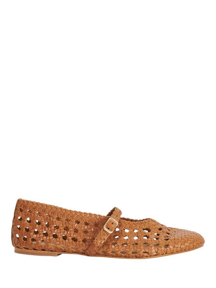 Dune London Hazella Woven Leather Mary Janes, Tan