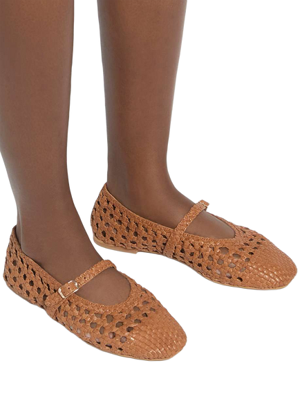 Dune London Hazella Woven Leather Mary Janes - view 2, Tan