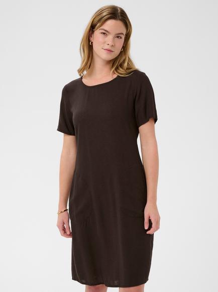 KAFFE Kamilia Short Sleeve Mini Dress, Black Coffee, Black Coffee