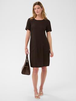 KAFFE Kamilia Short Sleeve Mini Dress, Black Coffee - view 2, Black Coffee