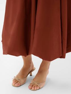 KAFFE Kakirsten Voluminous Gathered Midi Dress, Henna - view 2, Henna