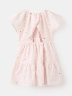 Mango Kids' Sequin Dotted Fit Flare Mini Dress, Light Pink - view 2, Light Pink