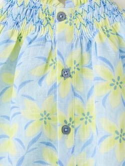 Mango Baby Short Sleeve High Neck Romper, Yellow/Multi - view 2, Yellow/Multi