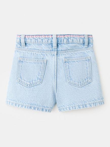 Mango Kids' Stitch Detail Denim Shorts, Light Denim - view 2, Light Denim