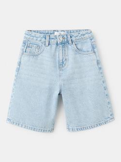 Mango Kids' Relaxed Fit Denim Shorts, Light Blue, Light Blue