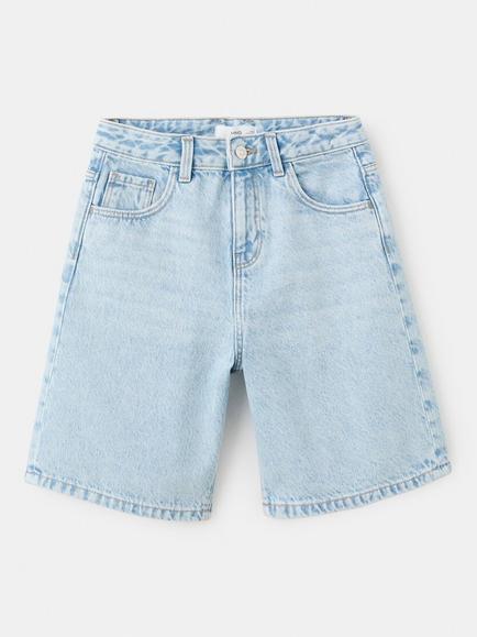 Mango Kids' Relaxed Fit Denim Shorts, Light Blue, Light Blue