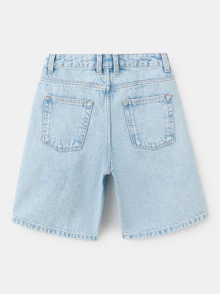 Mango Kids' Relaxed Fit Denim Shorts, Light Blue - view 2, Light Blue