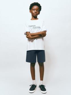 Mango Kids' 5 Pocket Knee Length Shorts, Navy, Navy