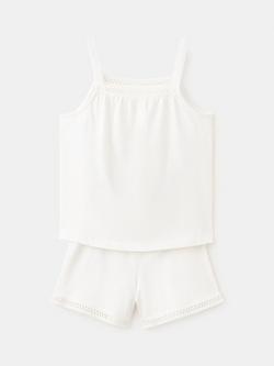 Mango Kids' Cotton Short Pyjama Set, Off White, Off White