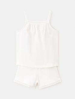 Mango Kids' Cotton Short Pyjama Set, Off White - view 2, Off White