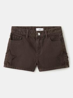 Mango Kids' Zip & Button Fastening Shorts, Chocolate, Chocolate