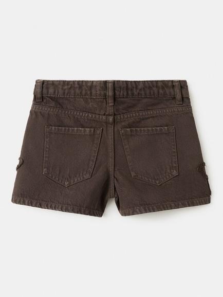 Mango Kids' Zip & Button Fastening Shorts, Chocolate - view 2, Chocolate