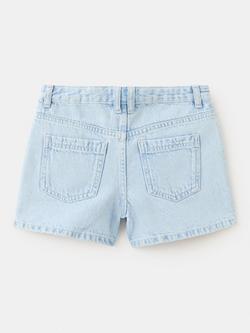 Mango Kids' Embellished Denim Shorts, Light Blue - view 2, Light Blue