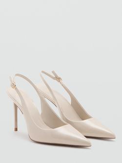 Mango Slingback Heeled Court Shoes, Raw - view 2, Raw