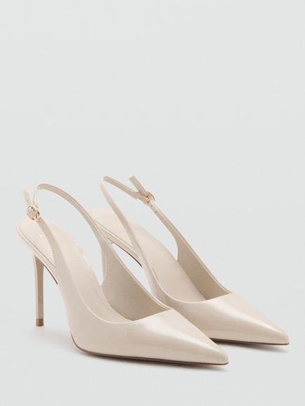 Mango Slingback Heeled Court Shoes, Raw - view 2, Raw