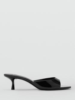 Mango Open Toe Kitten Heel Mules, Black, Black