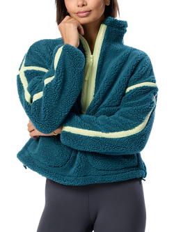 Gym+Coffee Industry Half Zip Fleece, Deep Teal, Deep Teal