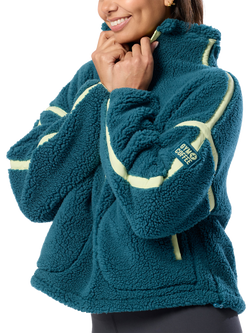Gym+Coffee Industry Half Zip Fleece, Deep Teal - view 2, Deep Teal