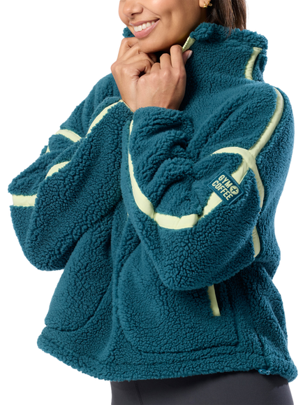 Gym+Coffee Industry Half Zip Fleece, Deep Teal - view 2, Deep Teal