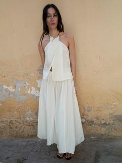 Mango Corfu Halterneck Draped Camisole, Raw, Raw