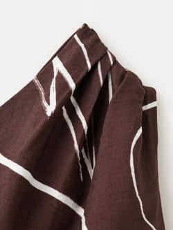 Mango Asymmetric One-Shoulder Tie-Waist Top, Brown - view 2, Brown