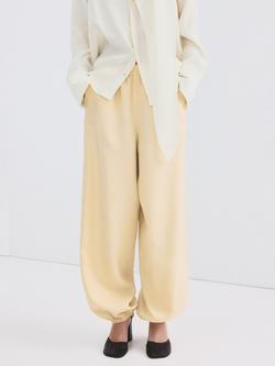 Mango Elasticated Waist Balloon Leg Trousers, Raw, Raw