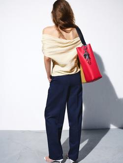 Mango Low Waist Tailored Wide Leg Trousers, Blue - view 2, Blue