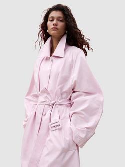 Mango Belted Midi Trench Coat, Pink, Pink