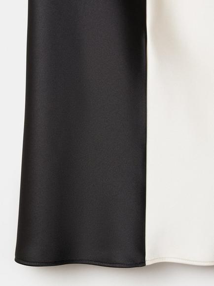 Mango Sleeveless Bi-Colour Midi Dress, Beige - view 2, Beige