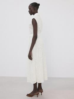 Mango Embroidered Sleeveless Shirt Dress, Raw - view 2, Raw