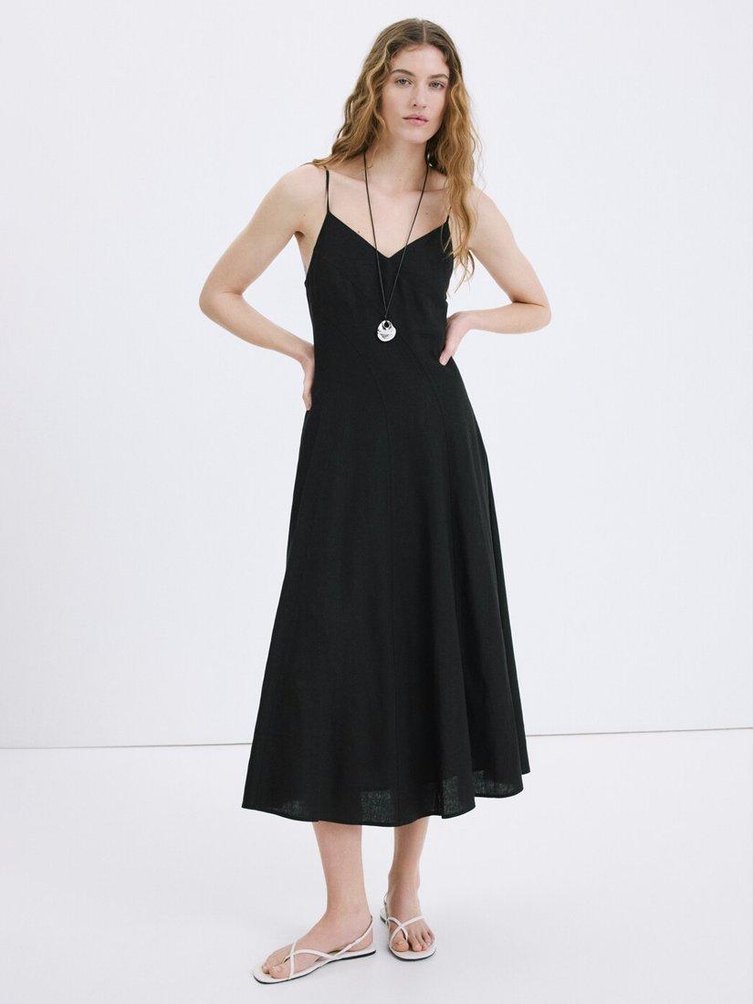 mango a line black dress Lyocell A-line dress - Women