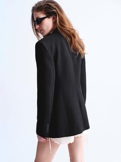 Mango Single Breasted Blazer, Black - view 2, Black
