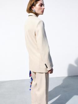 Mango Oversized Relaxed Fit Blazer, Sand - view 2, Sand