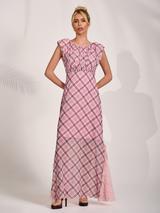 sarah hann blythe halter mesh midi dress Blythe Floral Plisse Midi Dress