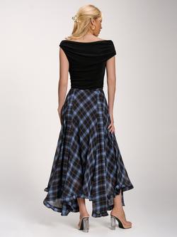 Jolie Moi Hanky Hem Skirt - view 2, Blue Check