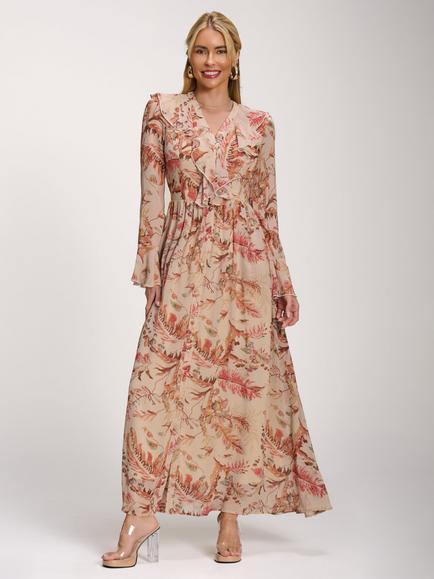 Jolie Moi Ruffled Floral Maxi Dress, Multi