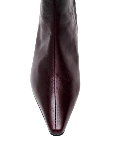 ALOHAS Ambar Rift Leather Kitten Heel Ankle Boots, Burgundy - view 2, Burgundy