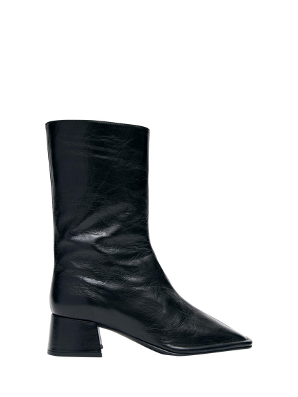 ALOHAS Berlin Rift Leather Block Heel Ankle Boots, Black, Black