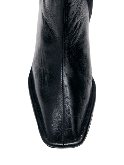 ALOHAS Berlin Rift Leather Block Heel Ankle Boots, Black - view 2, Black