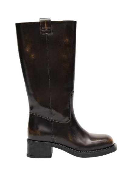 ALOHAS Sajan Vintage Effect Leather Calf Boots, Vintage Brown, Vintage Brown