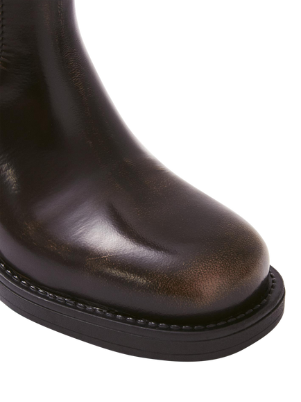 ALOHAS Sajan Vintage Effect Leather Calf Boots, Vintage Brown - view 2, Vintage Brown