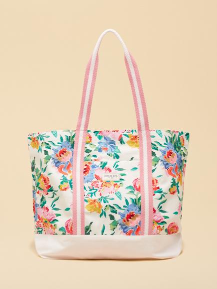 Joules Floral Canvas Tote Bag, Multi, Multi